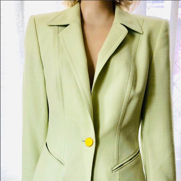 ✨Escada Margaretha Ley Skirt Suit Gold Logo Button - Picture 8 of 15